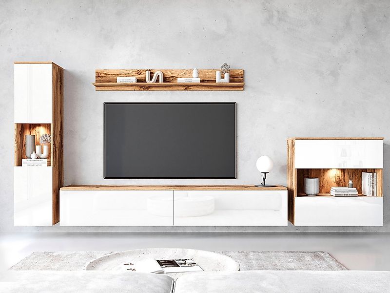 INOSIGN Wohnwand PARIS, Vitrine Türanschlag links/rechts wechselbar, (Kompl günstig online kaufen