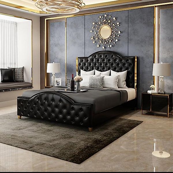JVmoebel Bett Polster Doppel Hotel Betten Schlaf Zimmer Leder 150x200cm Bei günstig online kaufen