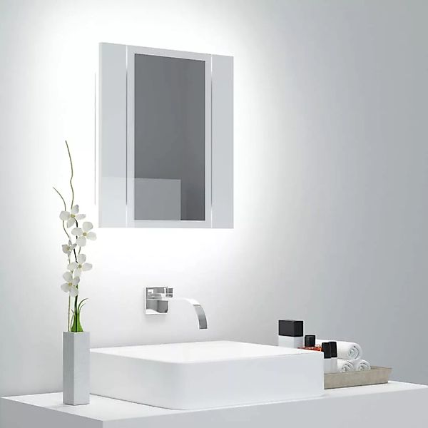 Led-bad-spiegelschrank Hochglanz-weiß 40x12x45 Cm günstig online kaufen