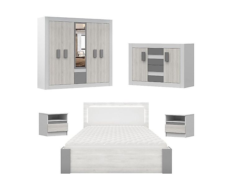 Deine Möbel 24 Schlafzimmer-Set HEAVEN II Komplettschlafzimmer Kleiderschra günstig online kaufen