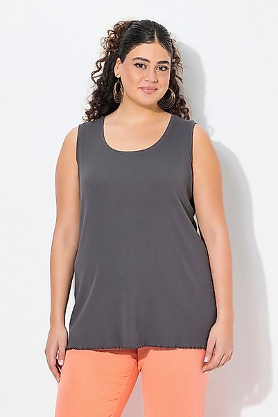 Ulla Popken Longtop Top Rippjersey Slim Rundhals ärmellos günstig online kaufen