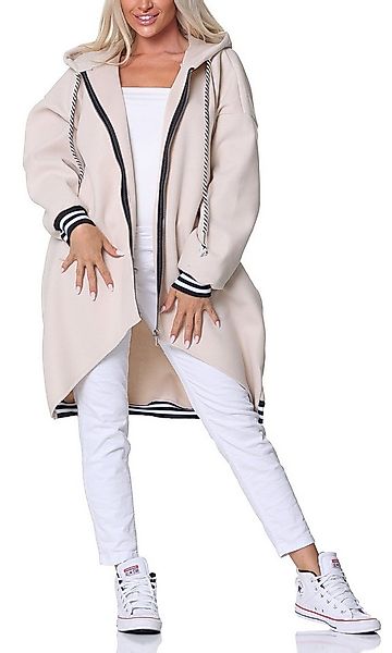 simaranda Kapuzennickijacke Damen Sweatjacke 5410 38-44 Beige mit Kapuze günstig online kaufen