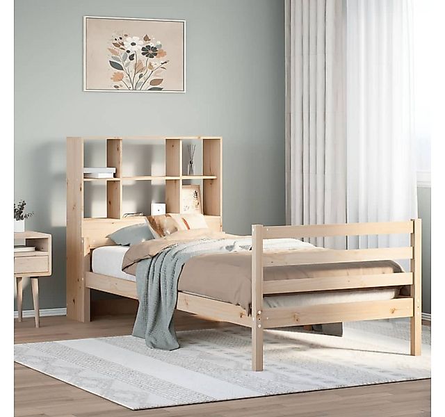 vidaXL Bett, Bücherregalbett ohne Matratze 75x190 cm Massivholz Kiefer günstig online kaufen