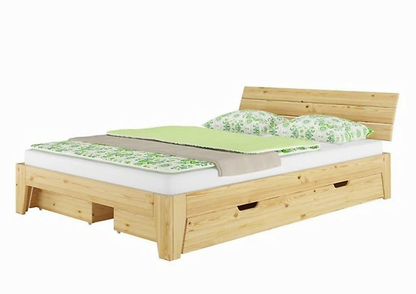 ERST-HOLZ Bett Echtholzbett Doppelbett 140x200 Kiefer massiv natur Zubehör günstig online kaufen