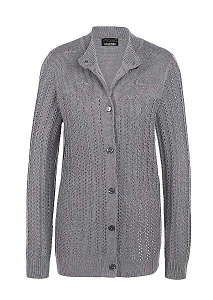 GOLDNER Strickjacke "Kurzgröße Ajourstrickjacke" Hübsche Strickblüten mit g günstig online kaufen