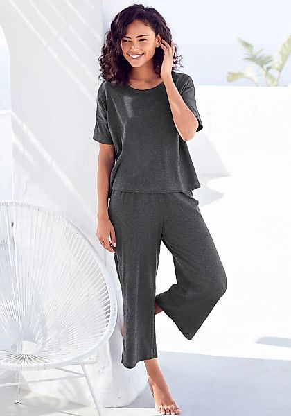 Vivance Dreams Pyjama 2-teilig, 2 tlg. in weicher Ripp-Qualität günstig online kaufen