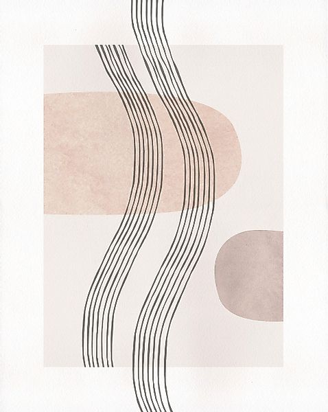 Komar Bild "Line Art Waves" Natur 1 Stk. tlg. Wandbild zur Dekoration - ohn günstig online kaufen