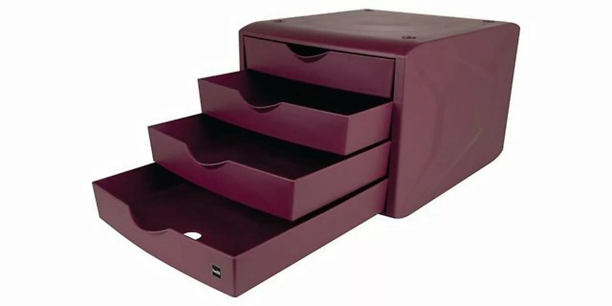 HELIT Hängeregisterschrank Schubladenbox mit Auszugssperre 4 Schubladen rot günstig online kaufen
