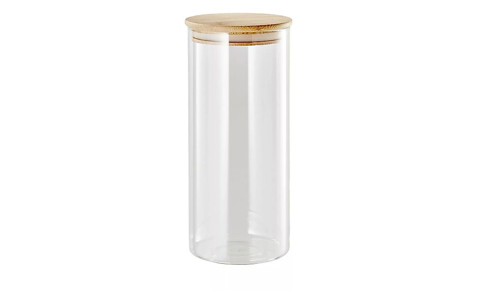 KHG Aufbewahrungsglas - transparent/klar - Glas , Bambus - 22,5 cm - Sconto günstig online kaufen