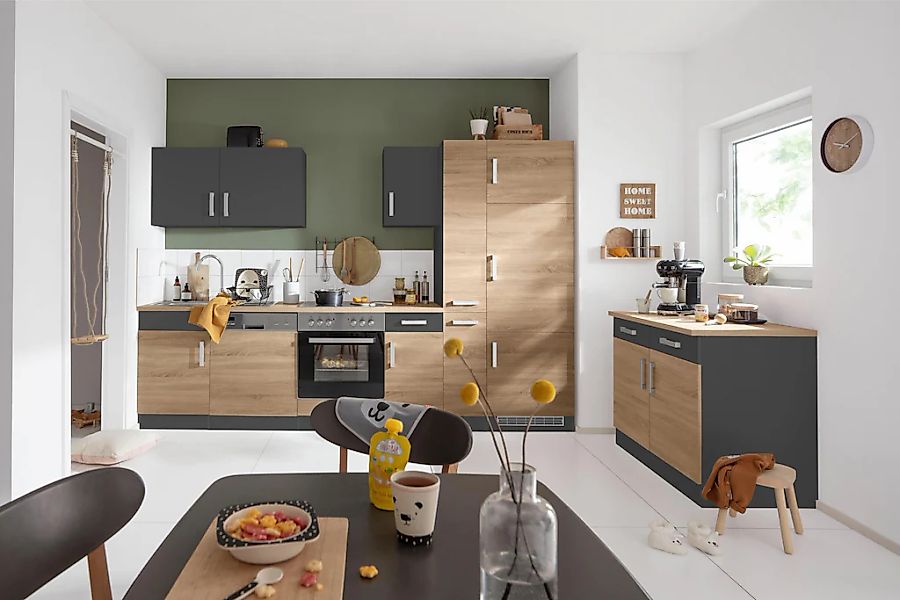 KOCHSTATION "KS-Gera" Breite 300 cm, wahlweise mit E-Geräten, mit Arbeitspl günstig online kaufen