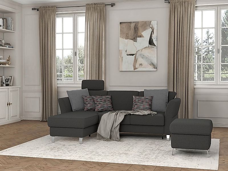 sit&more Ecksofa »Visby L-Form« wahlweise mit Bettfunktion und Bettkasten, günstig online kaufen