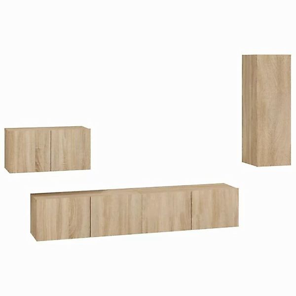 vidaXL TV-Schrank 4-tlg. TV-Board-Set Sonoma-Eiche Holzwerkstoff günstig online kaufen