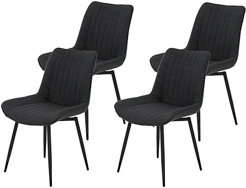 HELA Drehstuhl »Vierfußstuhl BERGEN«, (Set), 4 St., Webstoff, Esszimmerstuh günstig online kaufen