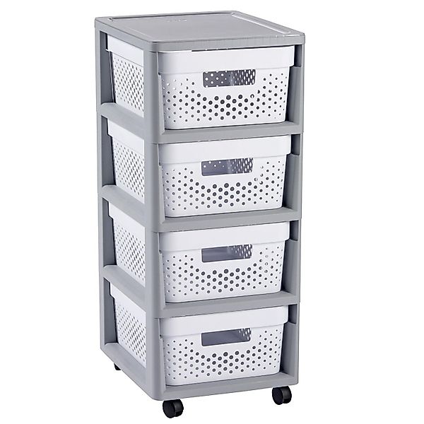 Curver Badregal, Aufbewahrungseinheit Schubladenwagen 4x11L Infinity günstig online kaufen