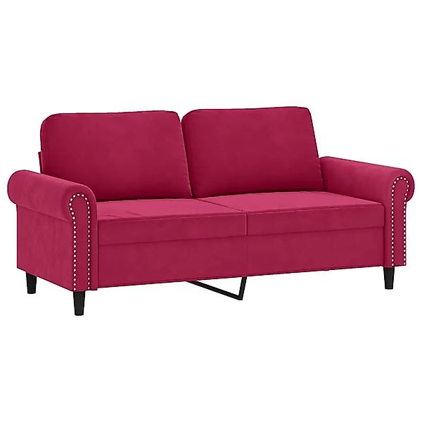 vidaXL 2-Sitzer-Sofa mit Zierkissen Weinrot 140 cm Samt 3200949 günstig online kaufen