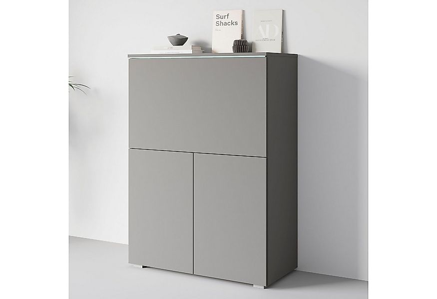 Home affaire PC-Schrank Vera, Sekretär, Home-Office-Schreibtisch mit LED-Be günstig online kaufen