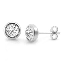 Zeeme Paar Ohrstecker "Edelstahl mit weißem Zirkonia 6mm" günstig online kaufen