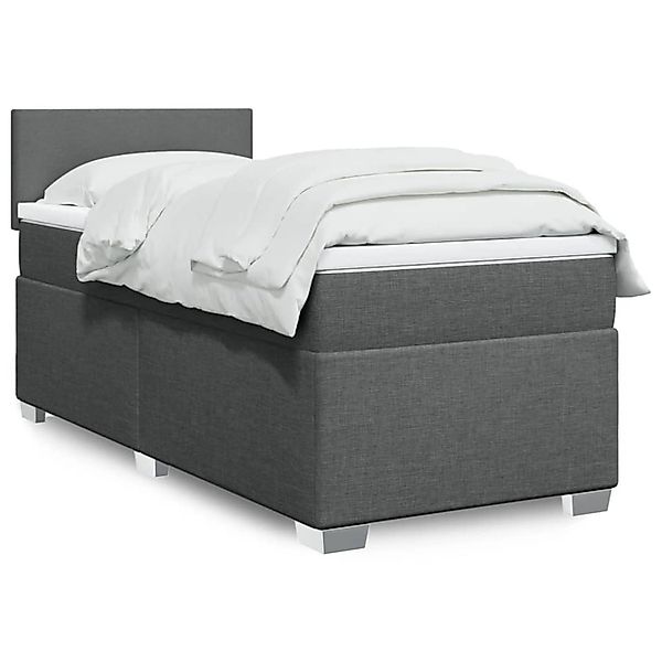 vidaXL Boxspringbett mit Matratze Dunkelgrau 90x190 cm Stoff 3288037 günstig online kaufen