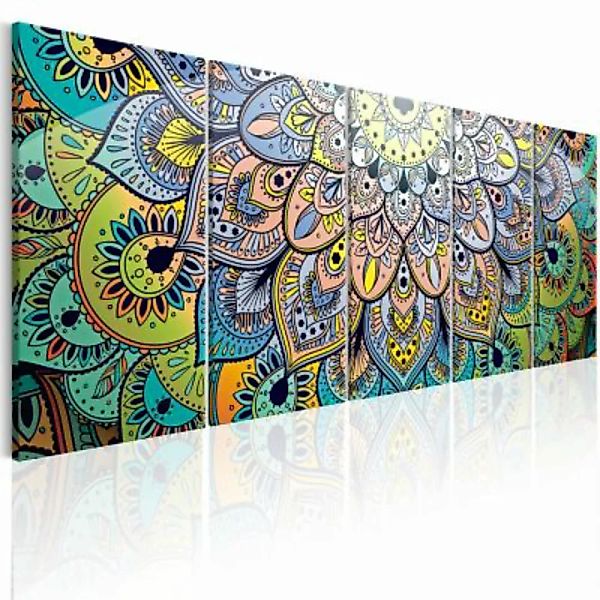 artgeist Wandbild Mandala: Peacock's Tail mehrfarbig Gr. 200 x 80 günstig online kaufen