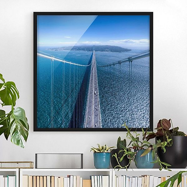 Bild mit Rahmen Architektur & Skyline - Quadrat Brücke zur Insel günstig online kaufen