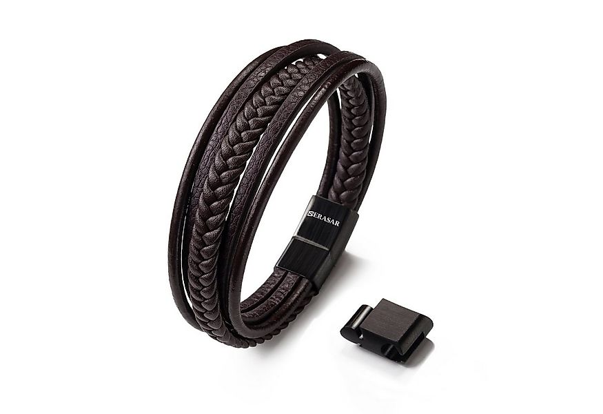 SERASAR Lederarmband Leder Herrenarmband "Braid" (Klassisch, elegant, casua günstig online kaufen