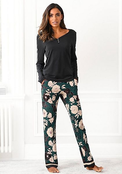s.Oliver Pyjama (2 tlg) mit geblümter Schlafhose günstig online kaufen