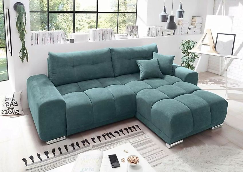 ED EXCITING DESIGN Ecksofa, Paco Ecksofa 264x186 cm Couch Eckcouch Sofa Grü günstig online kaufen