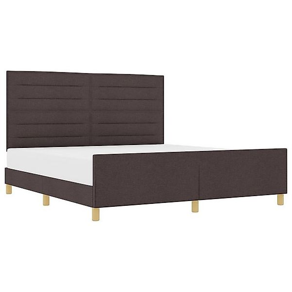 vidaXL Bett Bettgestell Dunkelbraun 180x200 cm Stoff (1-tlg) günstig online kaufen