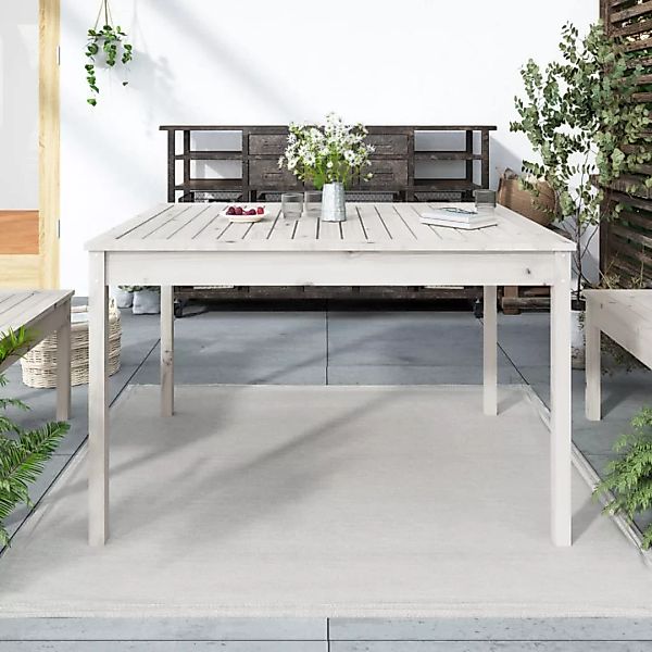 Vidaxl Gartentisch Weiß 121x82,5x76 Cm Massivholz Kiefer günstig online kaufen