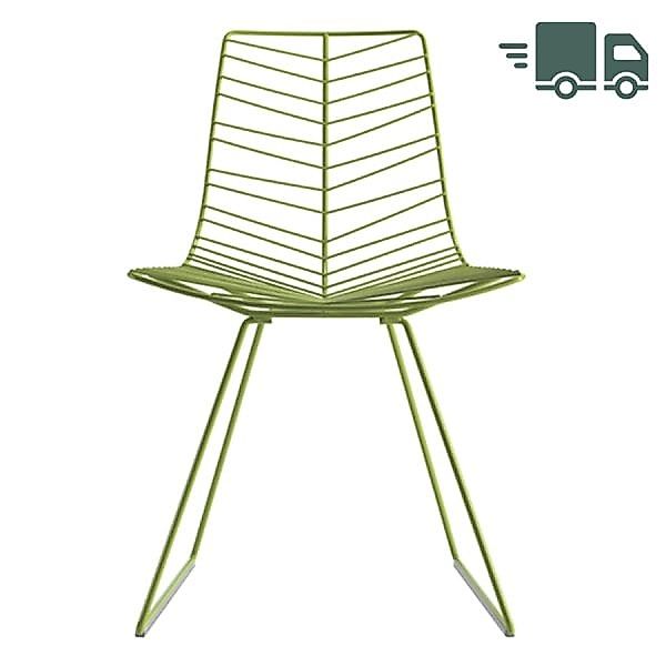 ABVERKAUF: Arper LEAF 1802 Gartenstuhl | Kufengestell grün matt günstig online kaufen