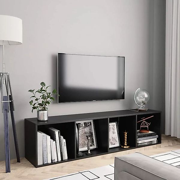 Bücherregal/tv-schrank Schwarz 143ã30ã36 Cm günstig online kaufen