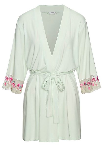 LASCANA Kimono, Kurzform, Viskose, Kimono-Kragen, Gürtel, mit schönen Spitz günstig online kaufen