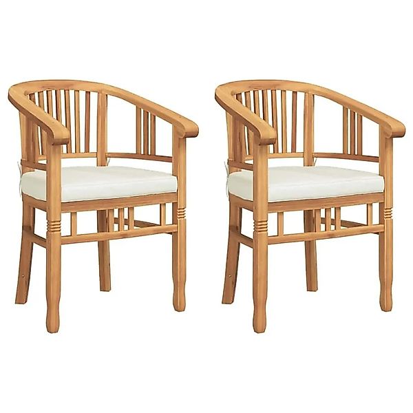 vidaXL Gartenstühle 2 Stk Braun 63 x 58 x 89 cm Teak-Massivholz 42008384 günstig online kaufen