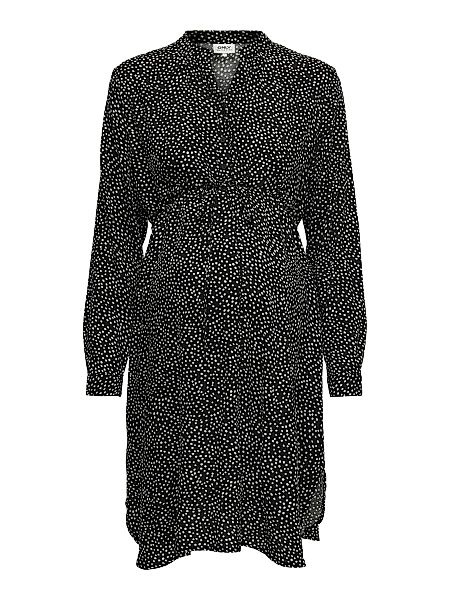 ONLY Mama Langärmeliges V-ausschnitt- Kleid Damen Schwarz günstig online kaufen