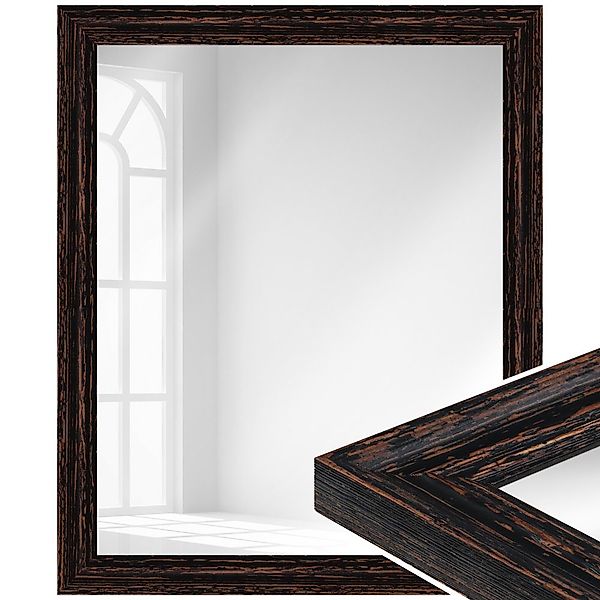 WANDStyle Wandspiegel H740, Schwarz, aus Massivholz günstig online kaufen