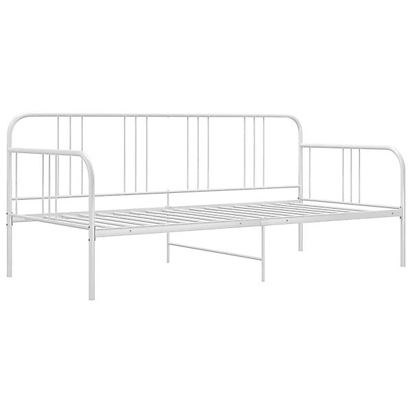 vidaXL Bett Schlafsofa Bettgestell Weiß Metall günstig online kaufen