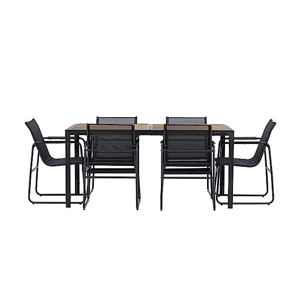 ebuy24 Lampedusa Gartenset 1 Esstisch 6 Stühle Schwarz Tisch cm H75xB90xT16 günstig online kaufen