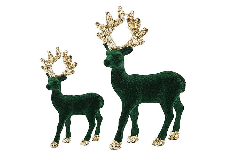 Macosa Home Dekofigur Deko Rentier 2er Set stehend Grün, Rot od. Weiß vers. günstig online kaufen