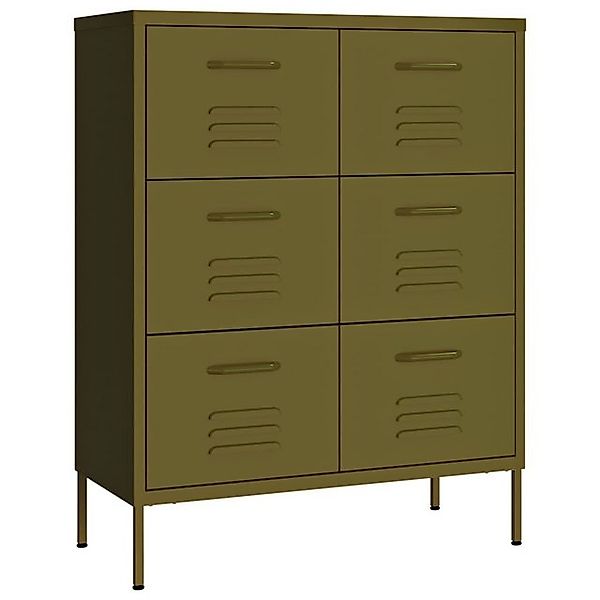 vidaXL Aktenschrank Aktenschrank Schubladenschrank Olivgrün 80x35x101,5 cm günstig online kaufen