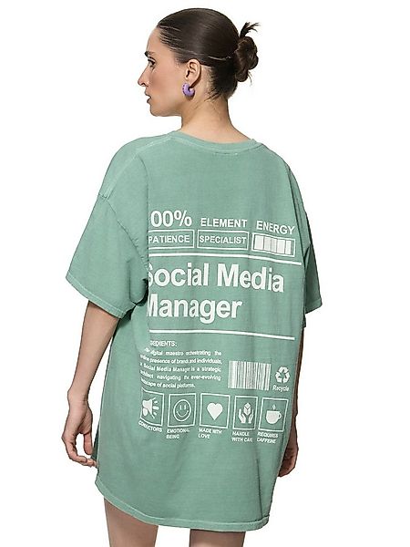 Worldclassca T-Shirt Worldclassca Oversized Print SOCIAL MEDIA T-Shirt lang günstig online kaufen