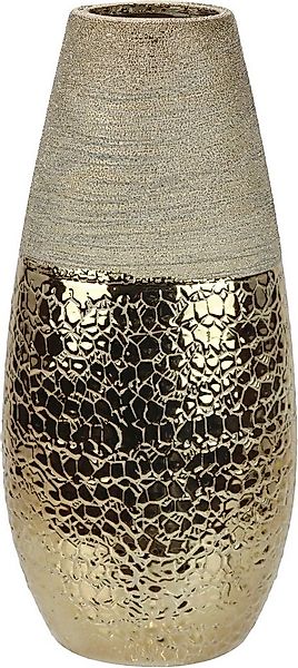 I.GE.A. Dekovase Blumenvase (1 St), Dekovase Zylindervase silber weiß glänz günstig online kaufen