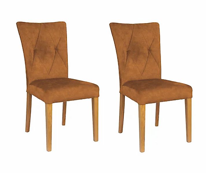 Home affaire 4-Fußstuhl »Diamond« (Set) 2 Stk. Samtvelours Sitz und Ruecken günstig online kaufen