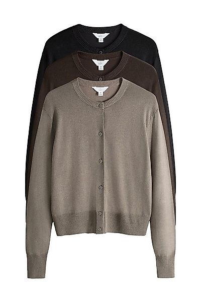 The Set Strickjacke The Set Feinstrickjacken mit Knopfleiste, 3er-Pack (3-t günstig online kaufen