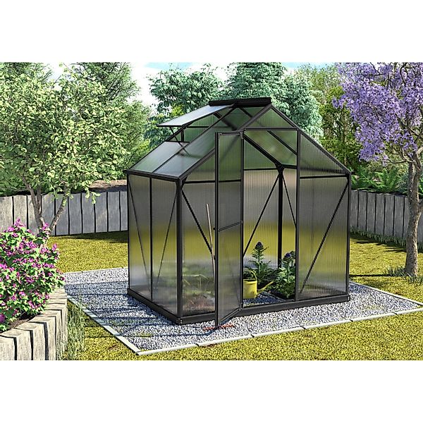 Vitavia Gewächshaus Triton 2500 Schwarz 2,5 m² inkl. Fundamentrahmen günstig online kaufen