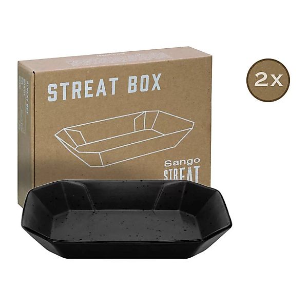 CreaTable Servierset Streat Box schwarz Steinzeug B/T: ca. 17x22 cm günstig online kaufen