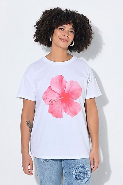 Angel of Style T-Shirt T-Shirt Boxy Fit Hibiskus-Blüte halbarm günstig online kaufen