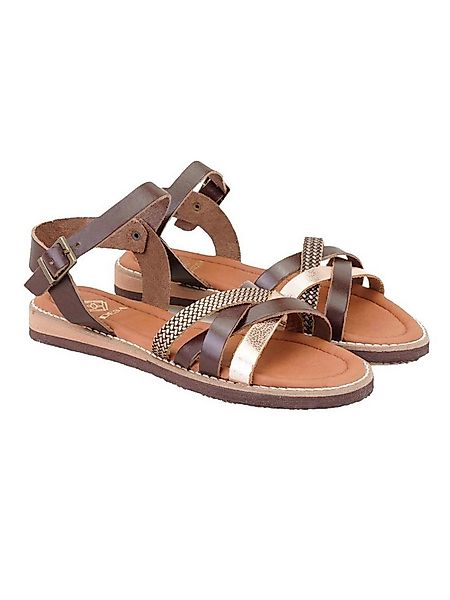 Desa Damen-Ledersandalen – ohne Futter, Ledersohle, flacher Absatz Sandale günstig online kaufen