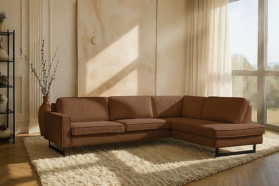 Home affaire Ecksofa »Pinto, 290 cm, Cord, Chenille, Lederoptik, Ottomane l günstig online kaufen