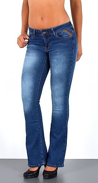 ESRA Bootcut-Jeans Damen Schlagjeans mit weitem Bein und Stretch bis Große günstig online kaufen