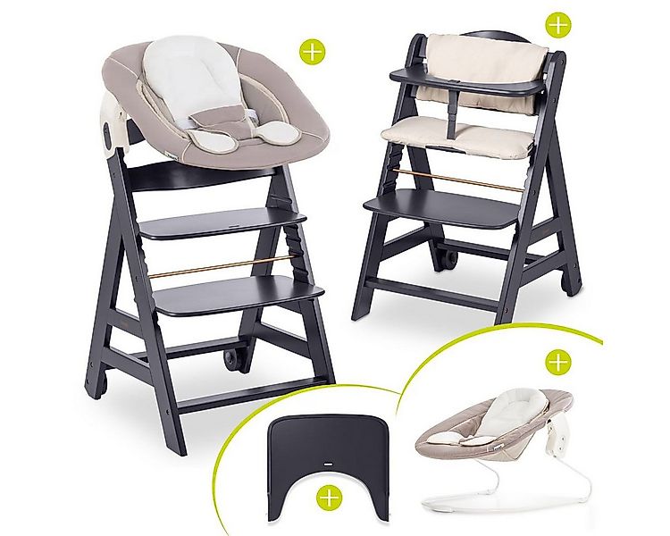 Hauck Hochstuhl Beta Plus Dark Grey - Newborn Set, Babystuhl ab Geburt inkl günstig online kaufen